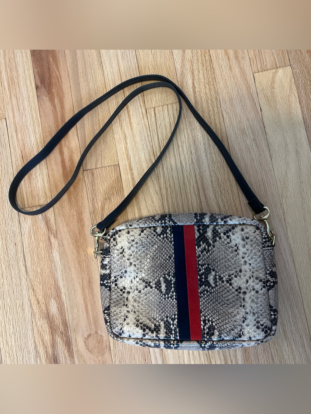 Clare V. Crossbody Bag Purse Python Snake Mint Condition